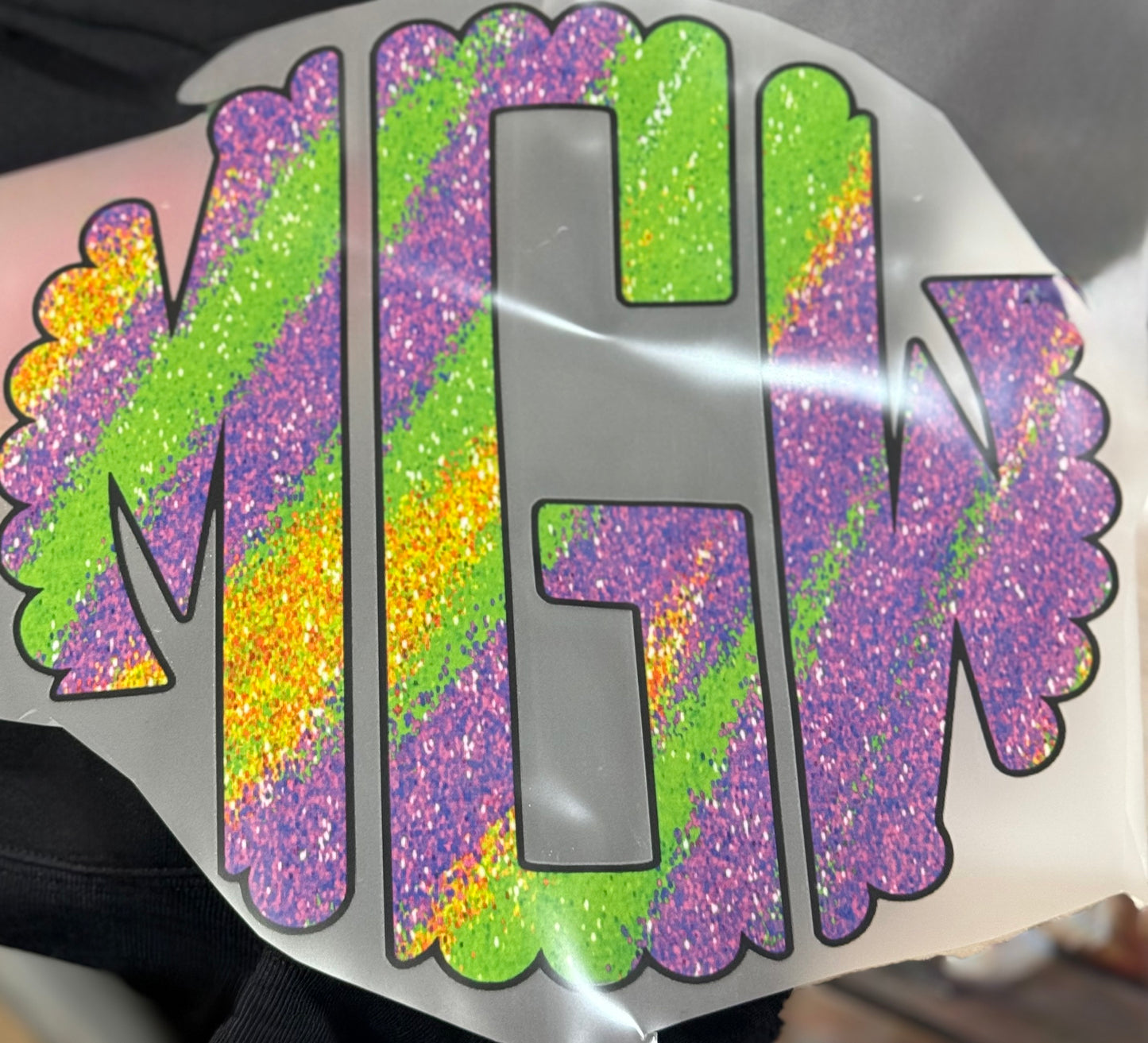 Mardi Gras Faux Glitter Monogram | Print Design