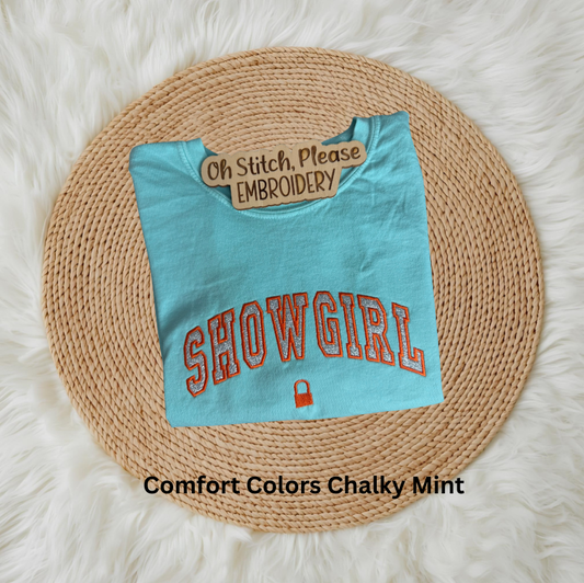 Showgirl w/Glitter Applique