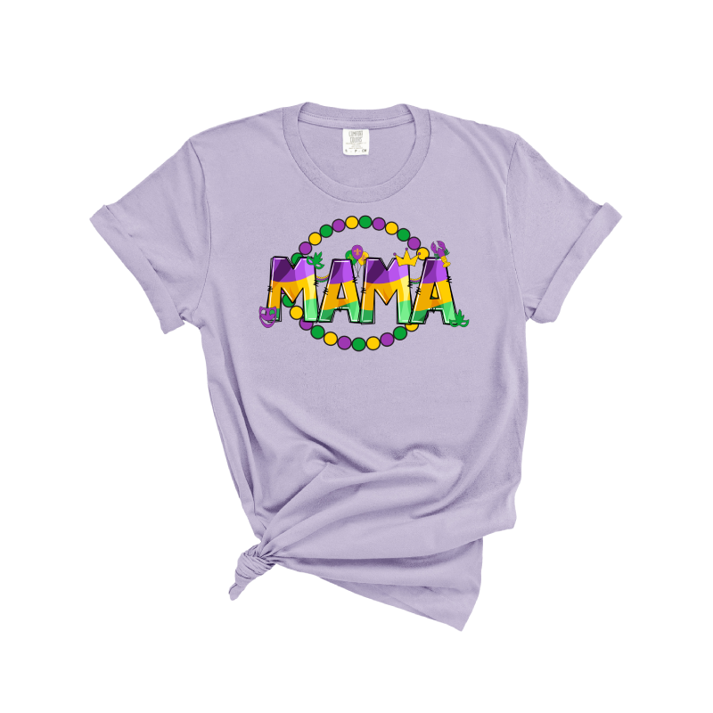 Mardi Gras Flag Colors Doodle with Name | Printed