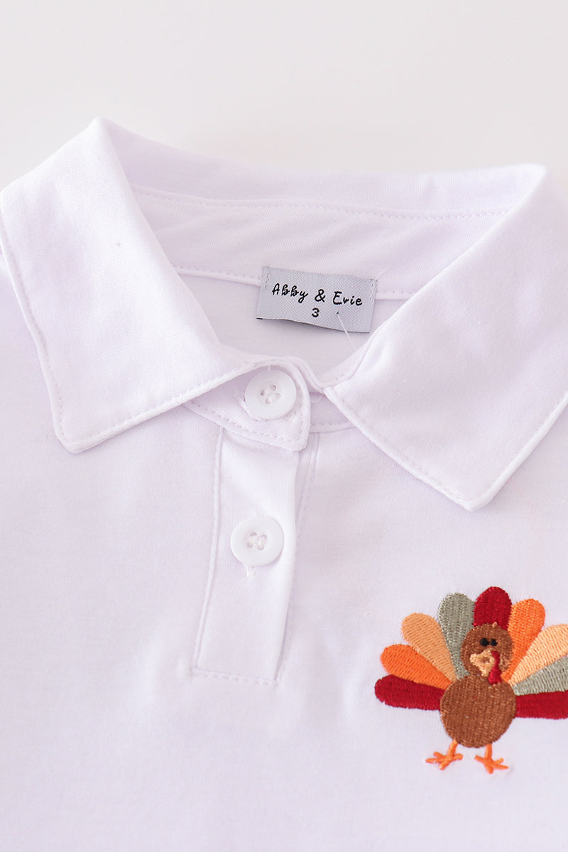 Sage Turkey Embroidery Gingham Pants Set