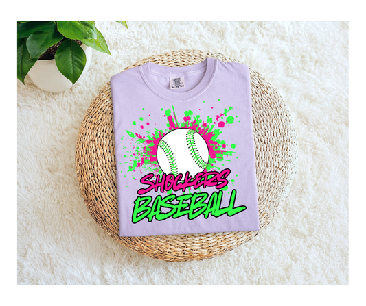 Baseball Neon Splash (Customize Team Name)