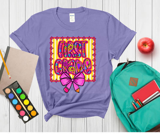 School Grade Colorful Flowers