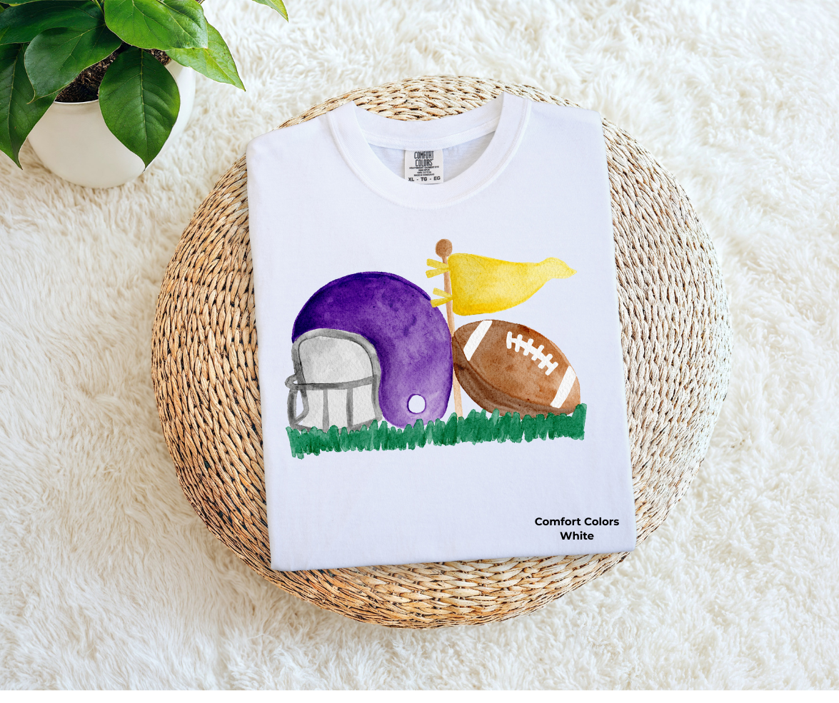 Purple & Gold Helmet, Football, Flag