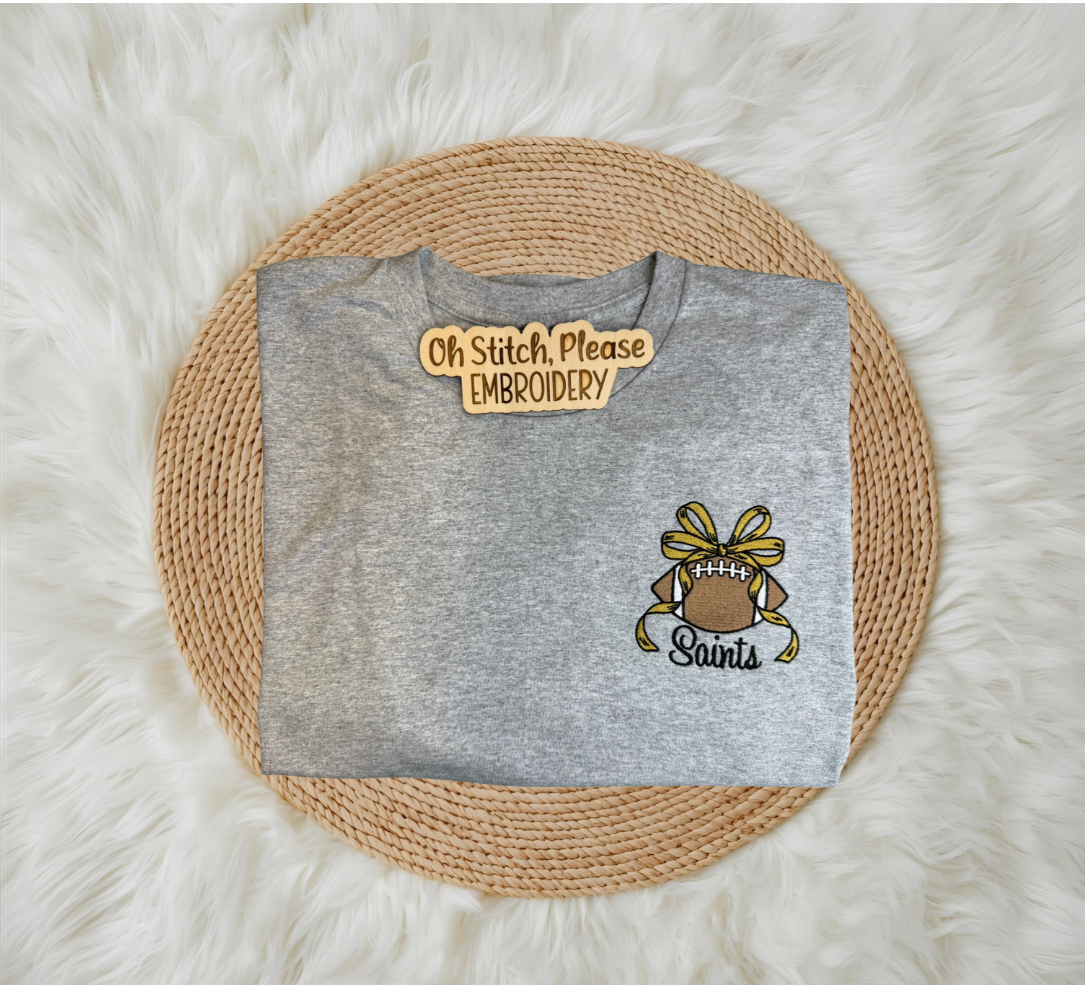 Football with Bow | Black & Gold