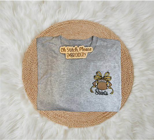 Football with Bow | Black & Gold