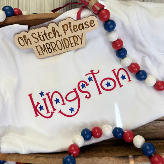 Patriotic Name with Stars