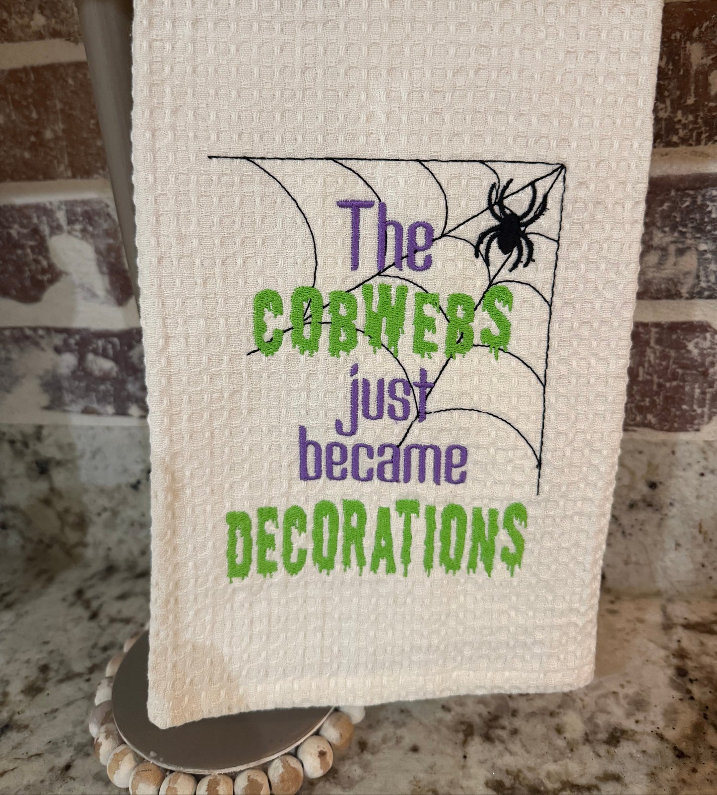 Halloween Towel - Cobwebs Just Became Decorations