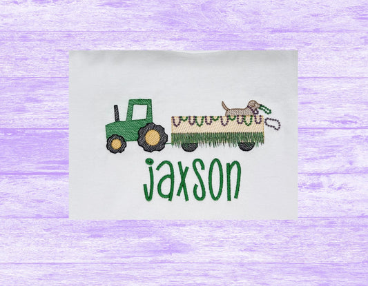 Mardi Gras Dog on a Tractor Trailer