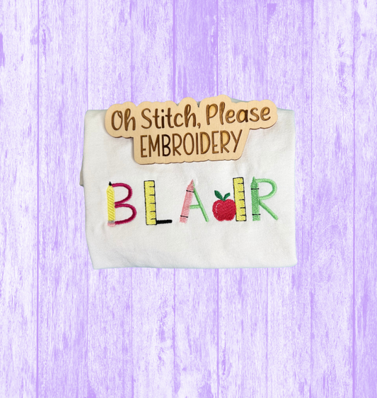 School Font with Name