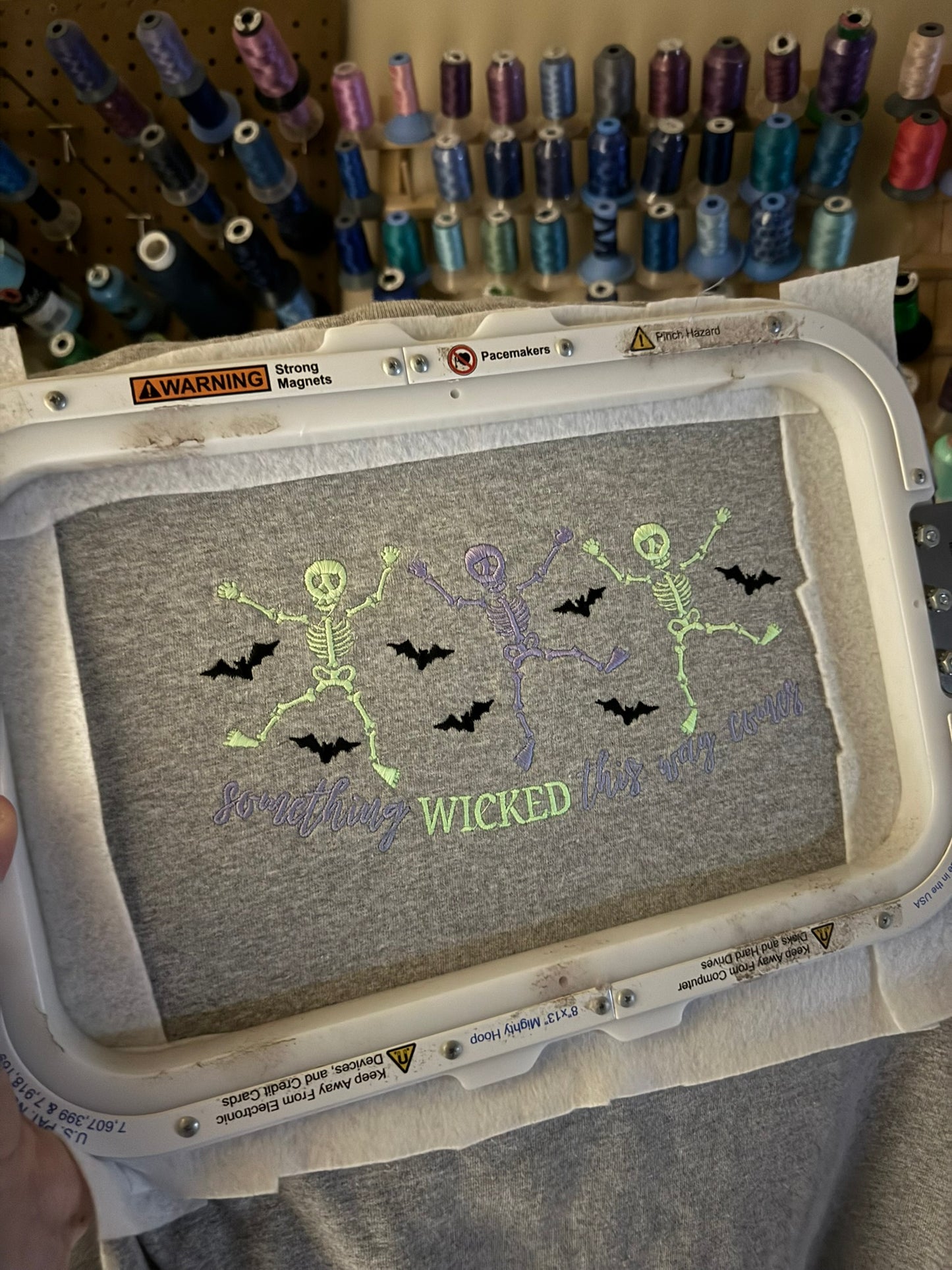 Dancing Skeletons with Bats (Glow in the Dark option)