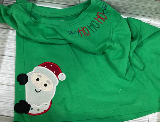 Santa Claus Peeker Bottom Shirt Seam